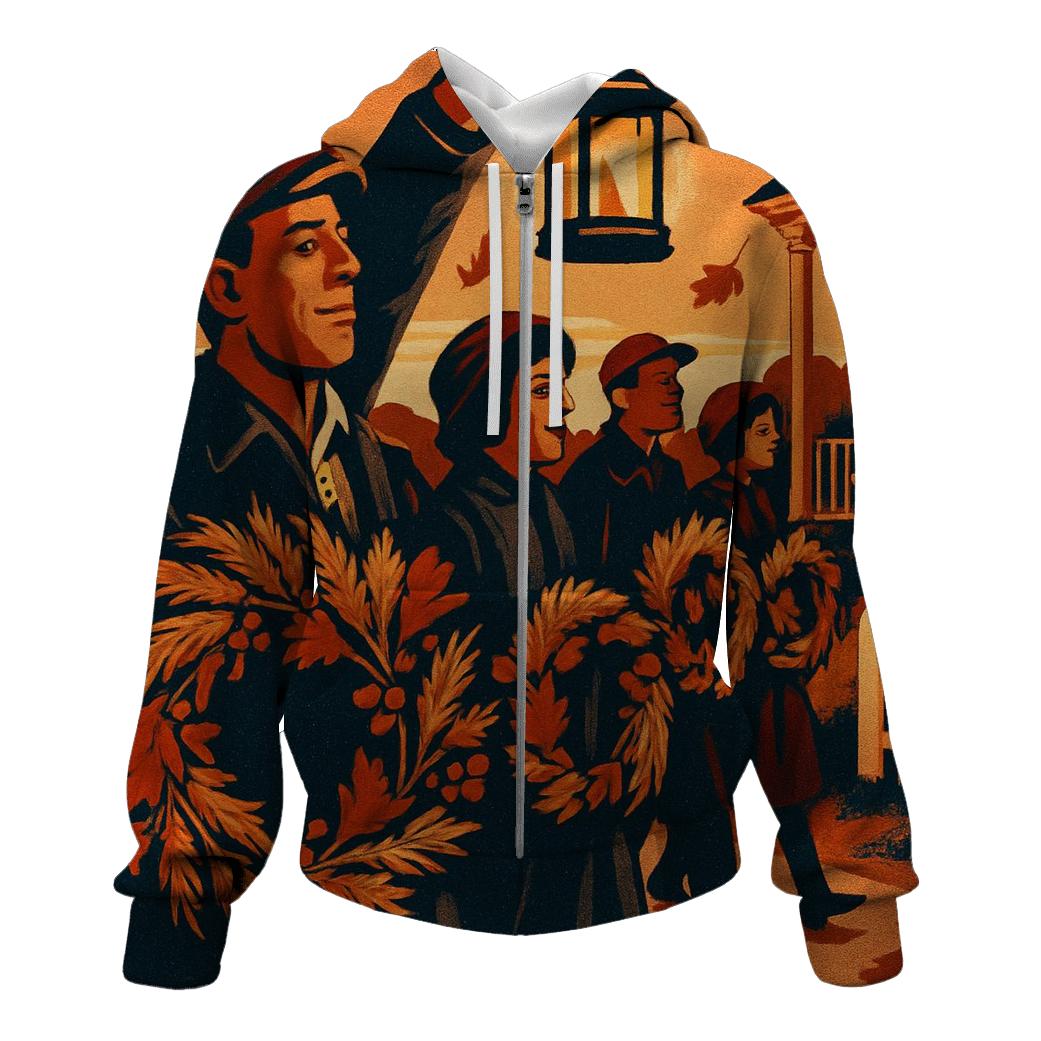 Harvest Wreath Lantern Parade pullover hoodies
