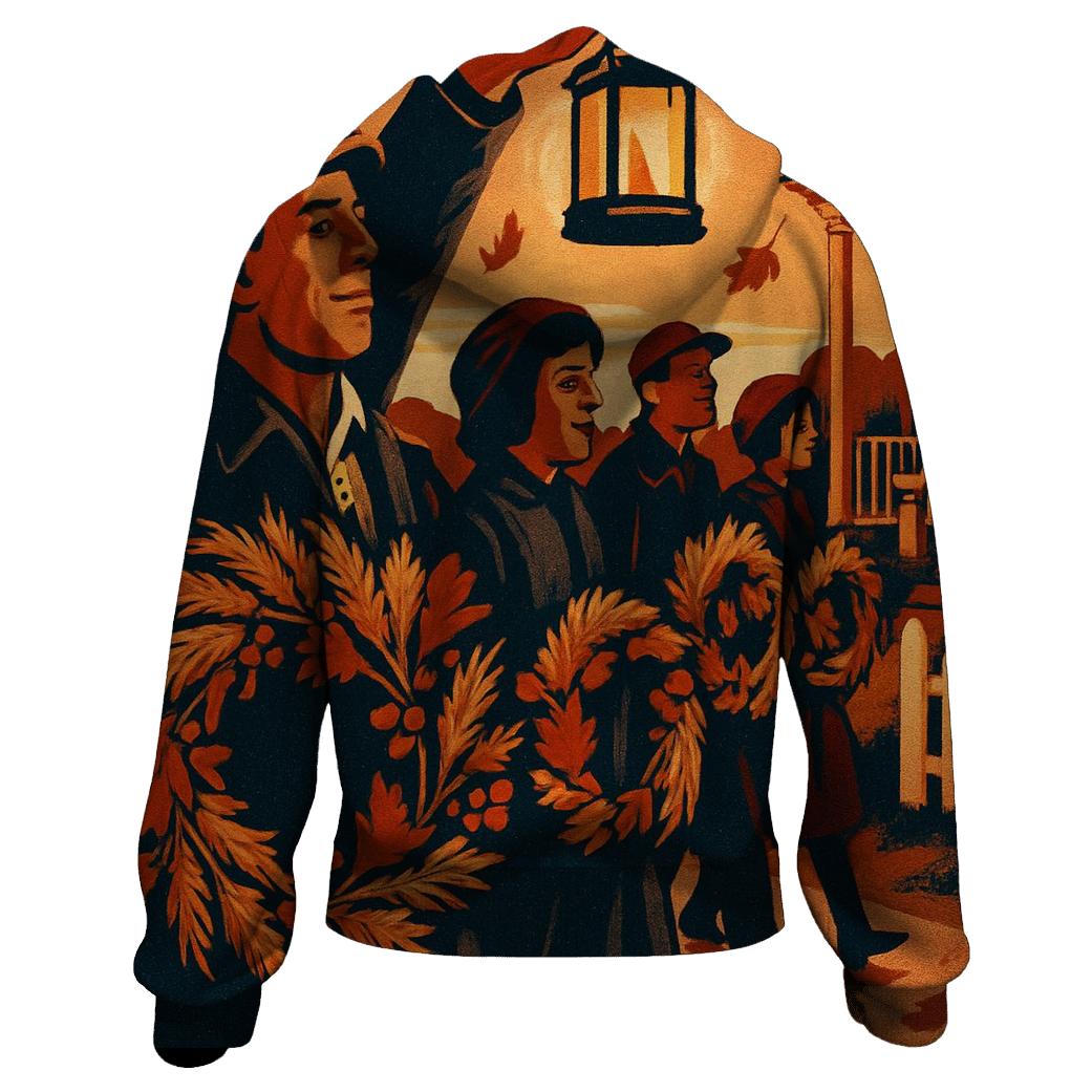 Harvest Wreath Lantern Parade pullover hoodies