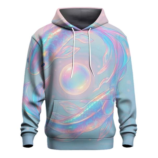 Aurora Glass Koi Spiral zip-up hoodies