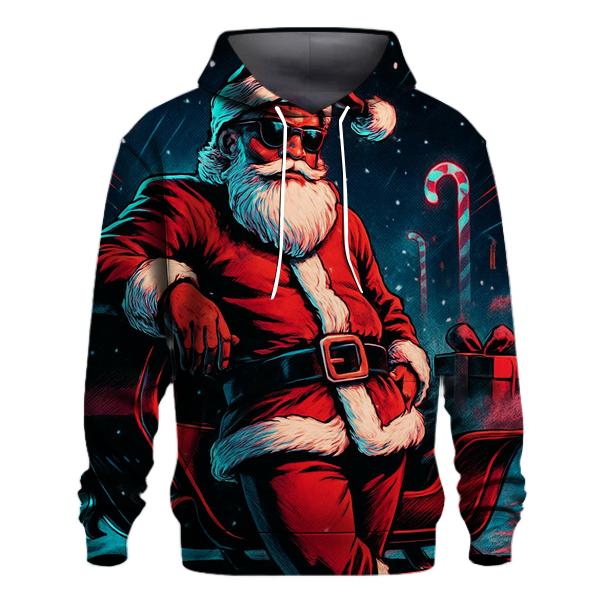 Neon Night Shift Santa embroidered hoodies