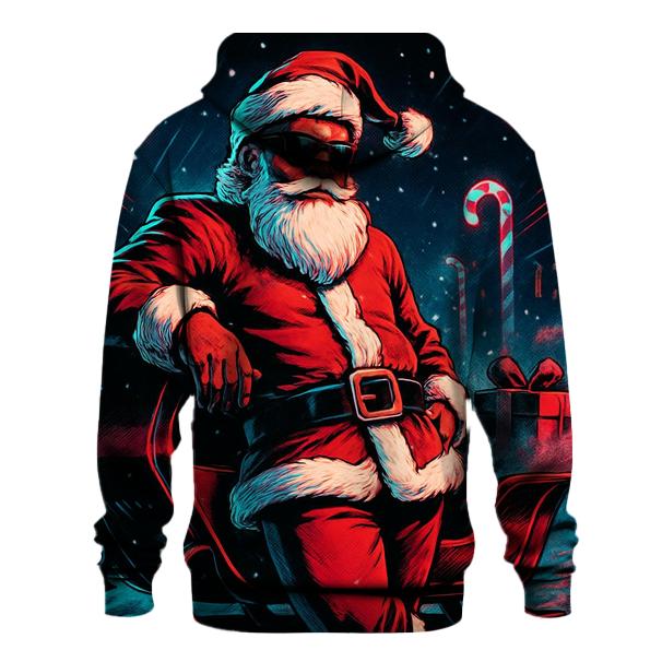 Neon Night Shift Santa embroidered hoodies