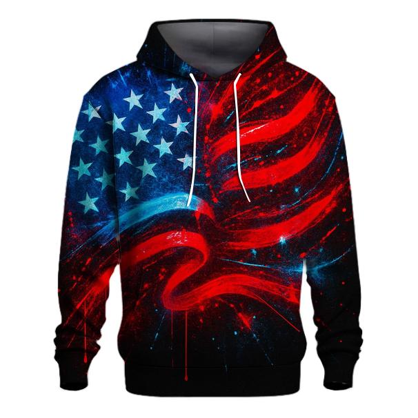 Neon Rebellion Stars And Stripes printed hoodies