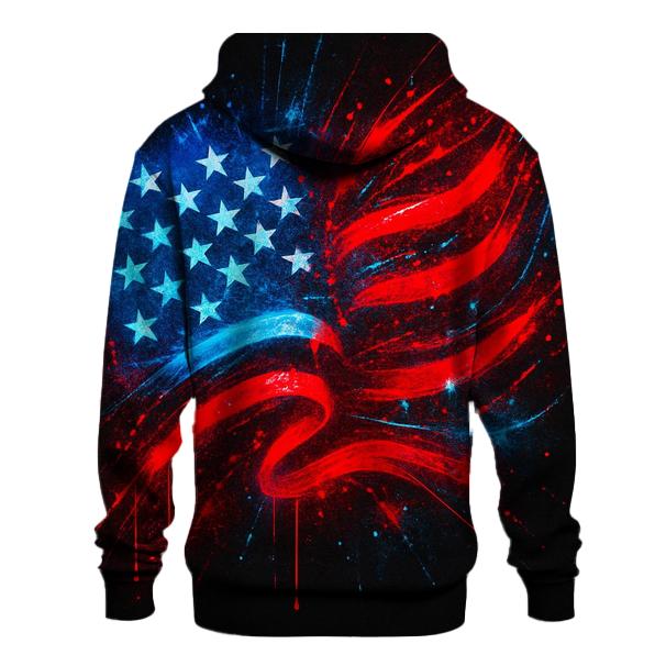Neon Rebellion Stars And Stripes printed hoodies