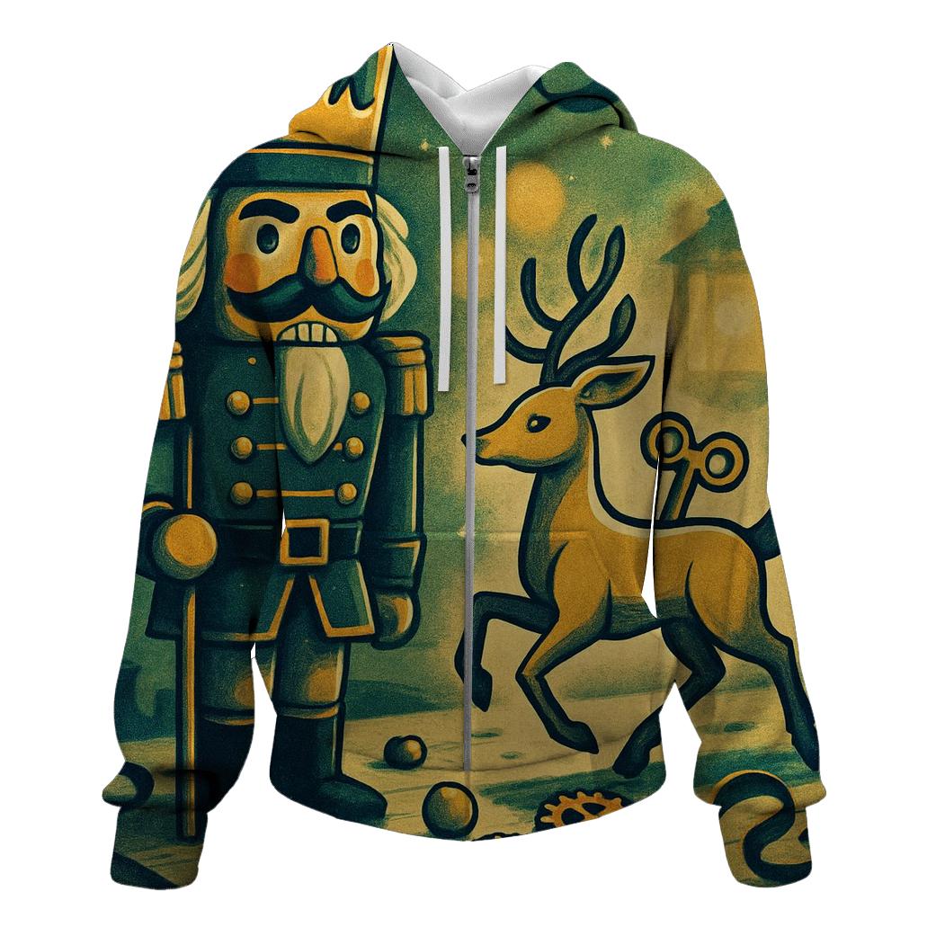 Nutcracker Toy Workshop With Clockwork Deer embroidered hoodies