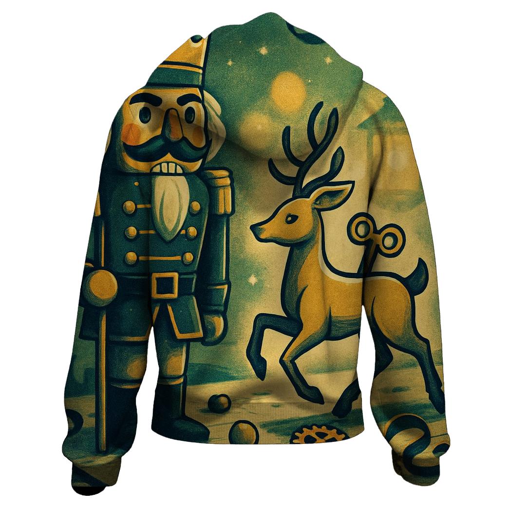 Nutcracker Toy Workshop With Clockwork Deer embroidered hoodies