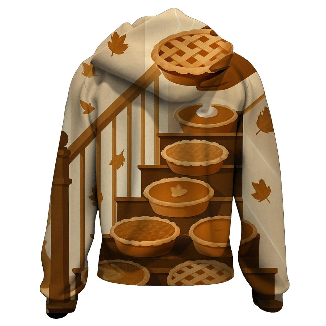 Thanksgiving Staircase Of Pies graphic hoodies