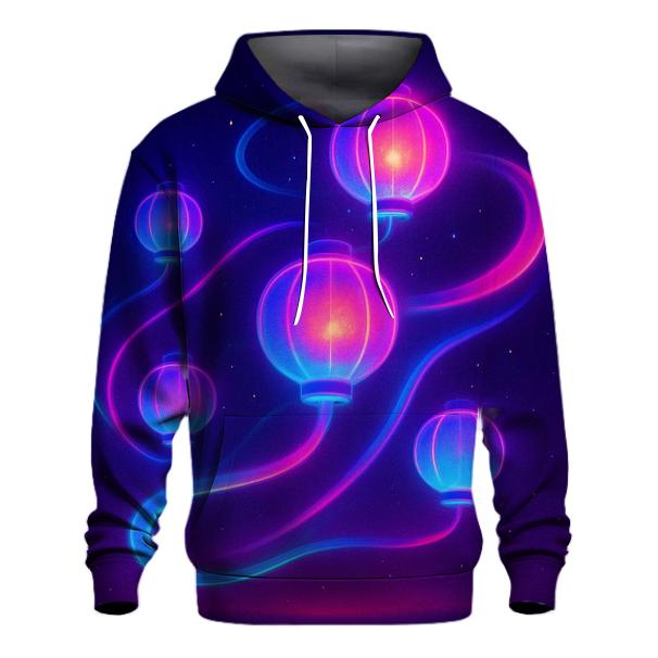 Neon Orbit Lantern Field hoodie designs