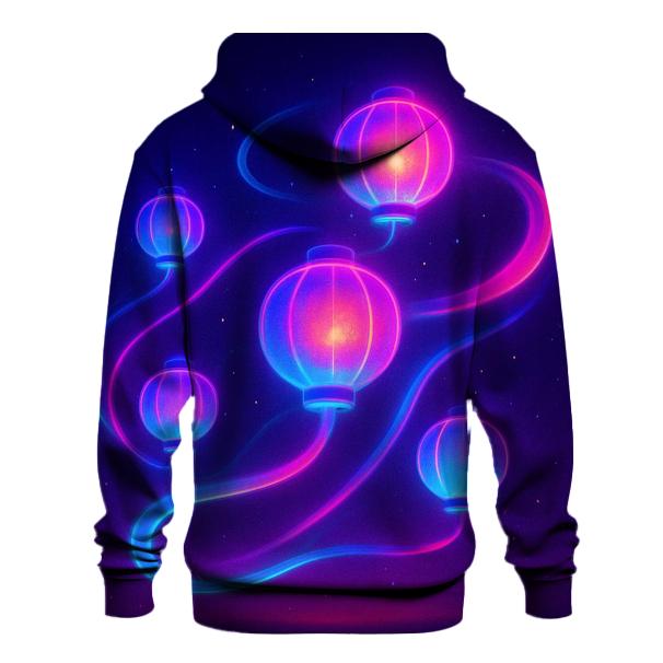 Neon Orbit Lantern Field hoodie designs