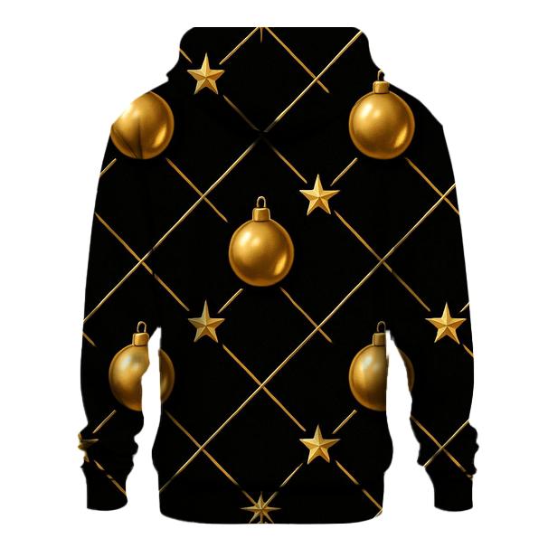 Gold Ornament Lattice On Black Background premium hoodies