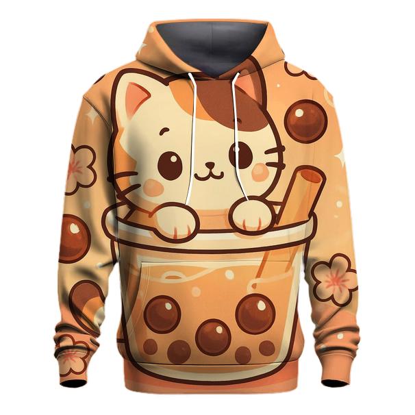 Bubble Tea Blossom Kitten pullover hoodies