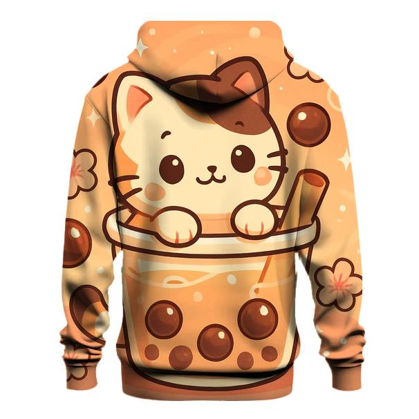 Bubble Tea Blossom Kitten pullover hoodies