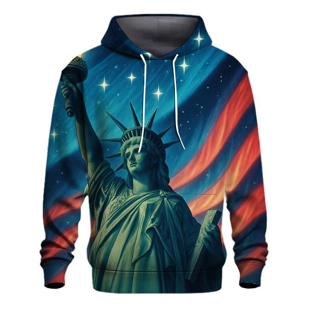 Liberty Torch Aurora Flag embroidered hoodies