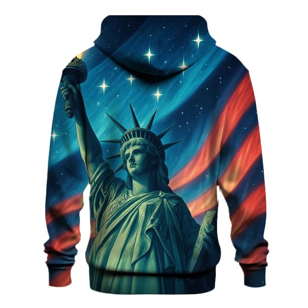 Liberty Torch Aurora Flag embroidered hoodies