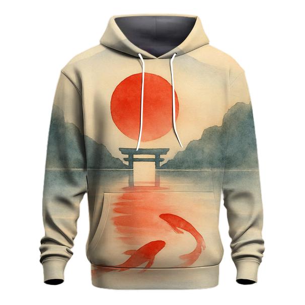 Kintsugi Rising Sun Japan printed hoodies