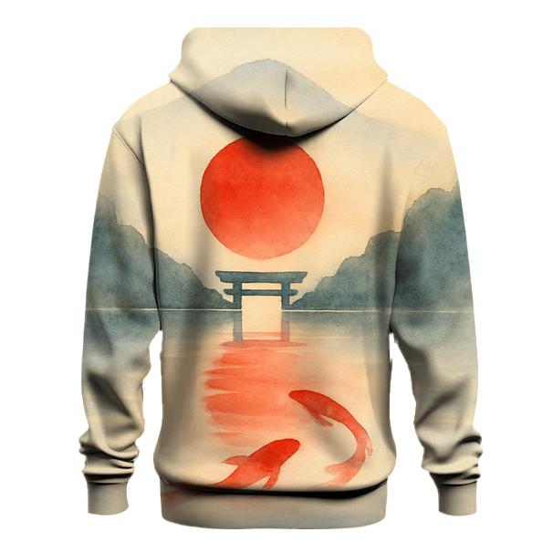 Kintsugi Rising Sun Japan printed hoodies