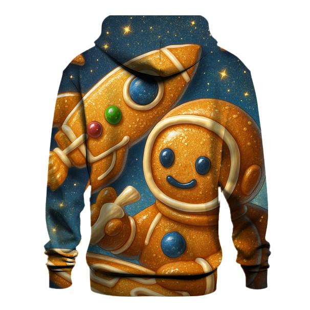 Gingerbread Astronaut Building A Cookie Rocket graphic hoodies
