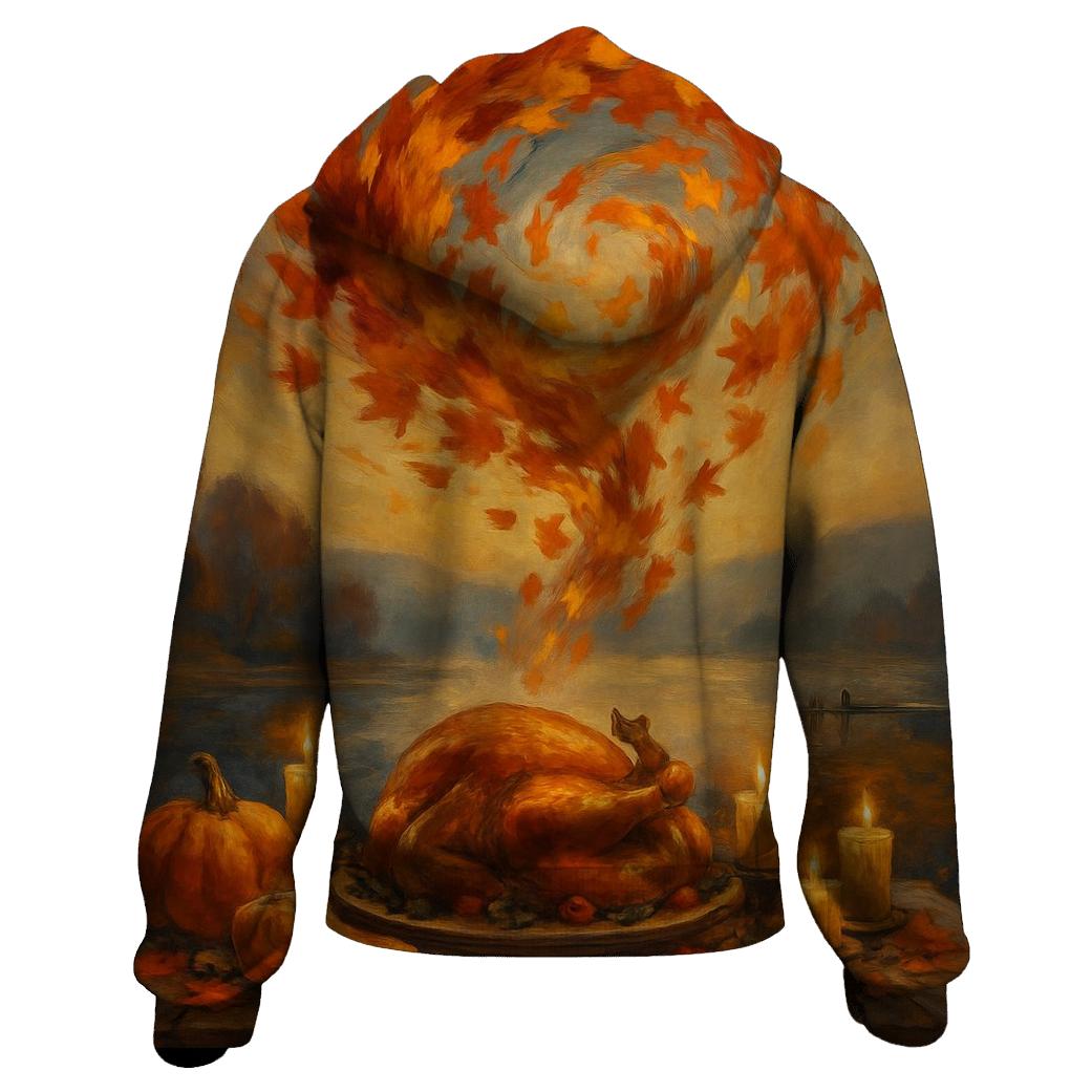 Maple Leaf Sky Swirl Over Feast Table hoodie styles