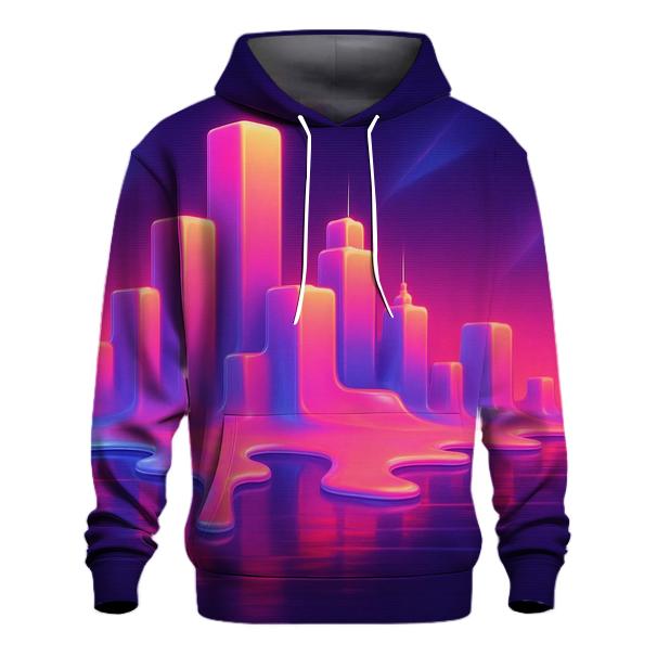 Vaporwave Skyline Meltpool embroidered hoodies