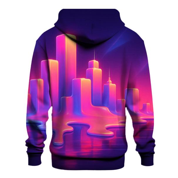 Vaporwave Skyline Meltpool embroidered hoodies
