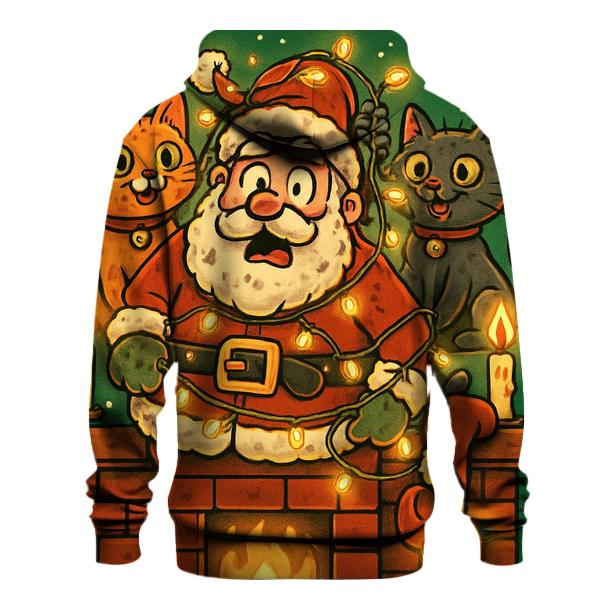 Santa Stuck In Chimney With Mischievous Cats hoodie styles