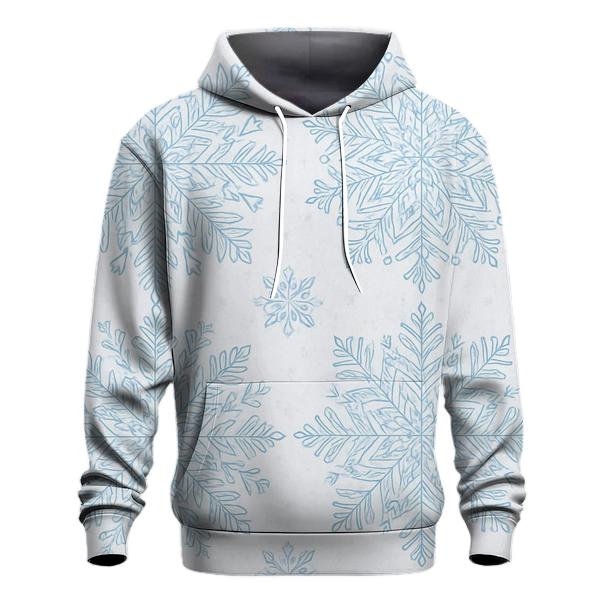 Icy Blue Snowflake Kaleidoscope On Light Gray Background custom hoodies