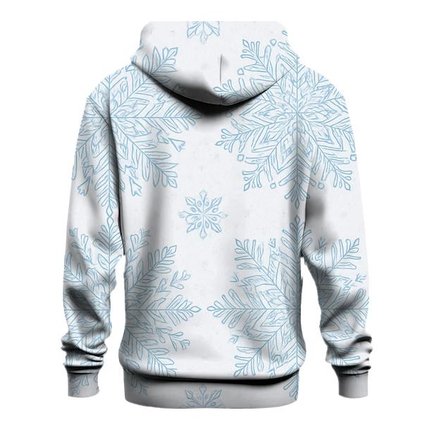 Icy Blue Snowflake Kaleidoscope On Light Gray Background custom hoodies