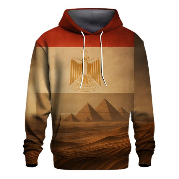 Double Exposure Pyramids Egypt embroidered hoodies
