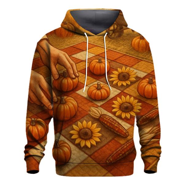 Pumpkin Patch Quilt Of Abundance embroidered hoodies