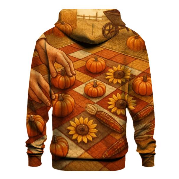 Pumpkin Patch Quilt Of Abundance embroidered hoodies
