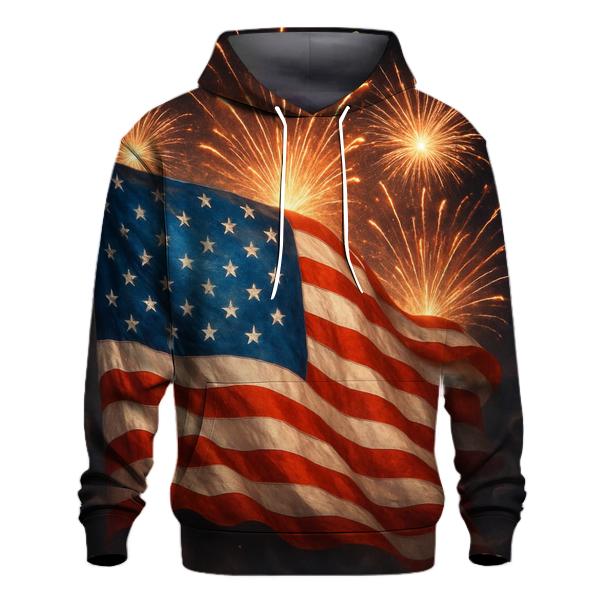 Fireworks Crown Flag Burst lightweight hoodies