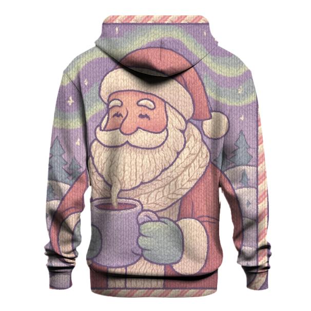 Knitted Northern Lights Santa pullover hoodies