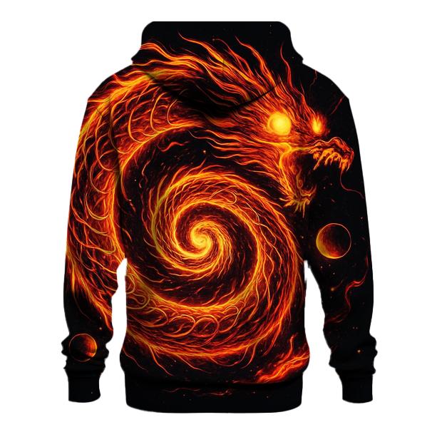 Solar Flare Dragon Spiral printed hoodies
