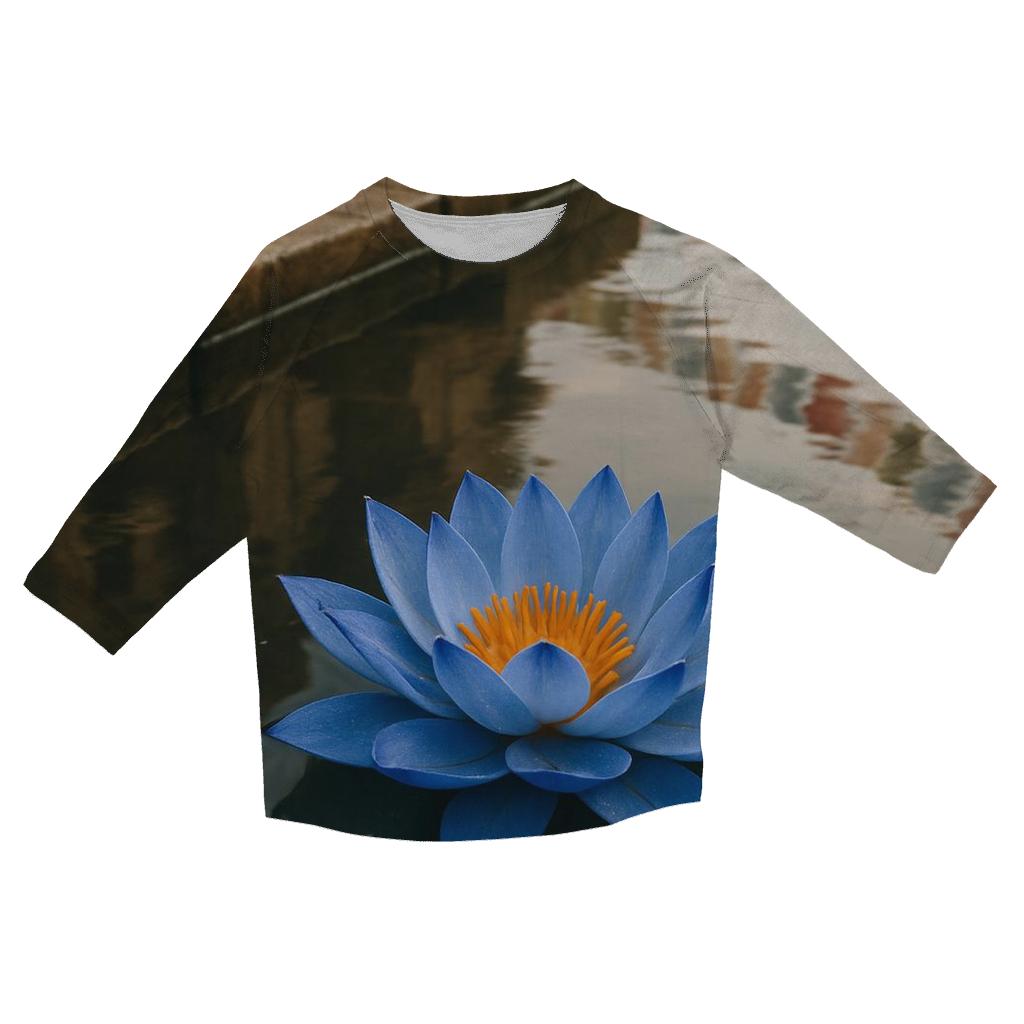 Blue Lotus In Temple Pond With Incense Ash Drift cotton quarter sleeve shirts