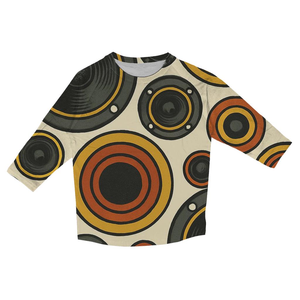 Analog HiFi Speaker Rings printed three quarter sleeve shirts