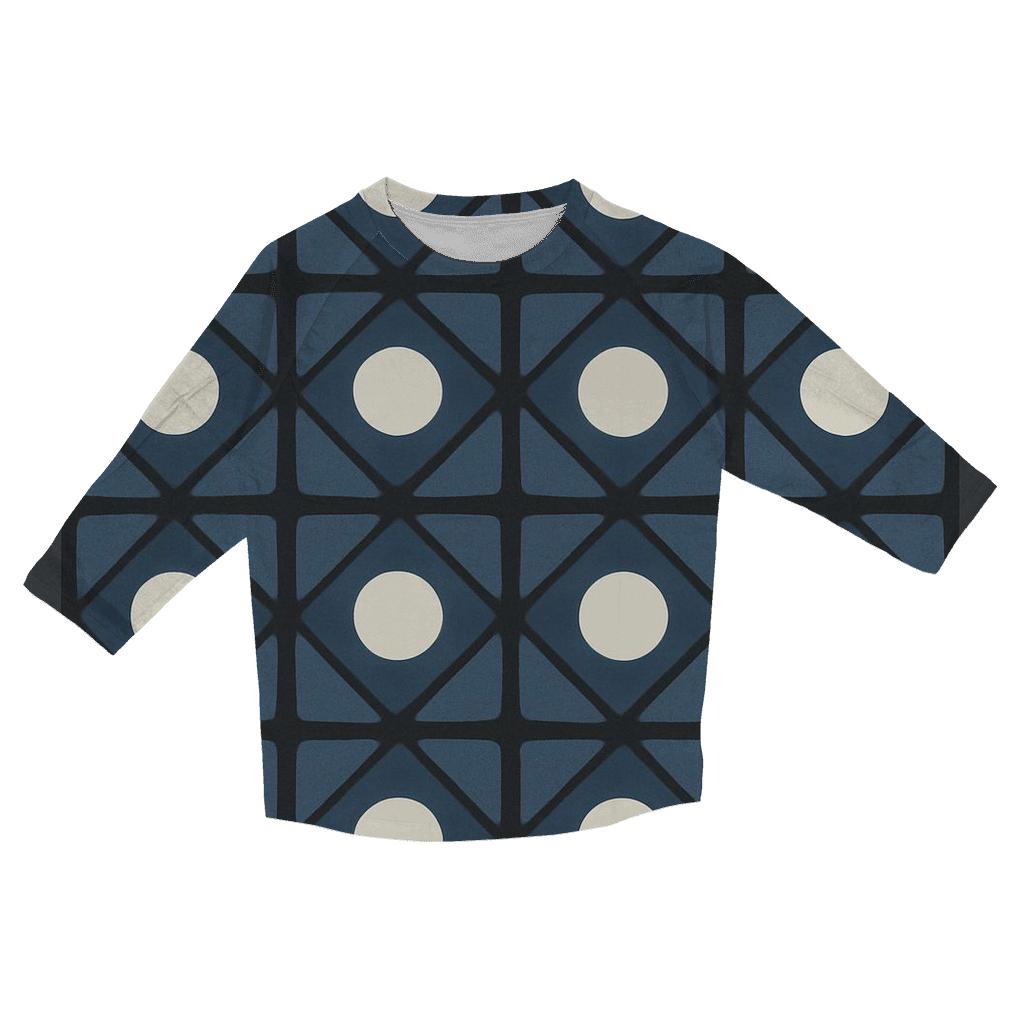 Itajime Eclipse Grid Clamp Resist fashion 3/4 sleeve shirts