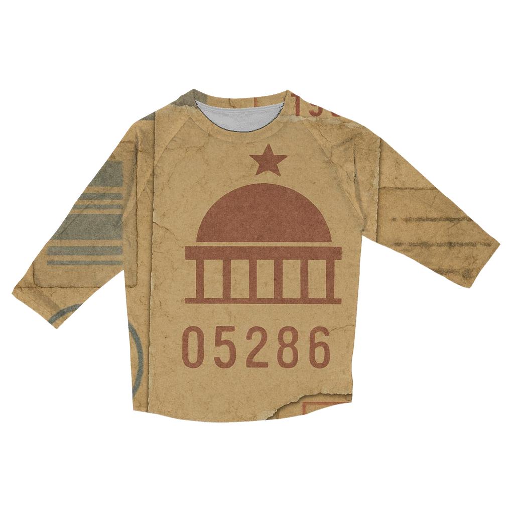 Aged Planetarium Ticket Stub Collage designer 3/4 sleeve blouses