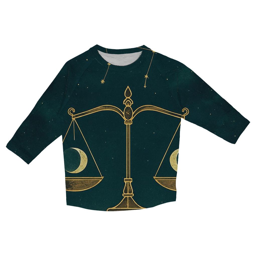 Libra Equinox Balance Moon Phases fashion 3/4 sleeve shirts