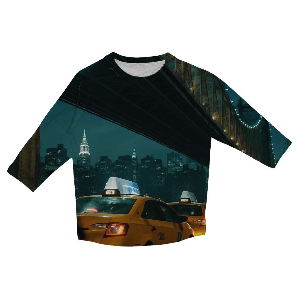 Night Shift Taxi Queue Under The Queensboro Bridge custom 3/4 sleeve shirts