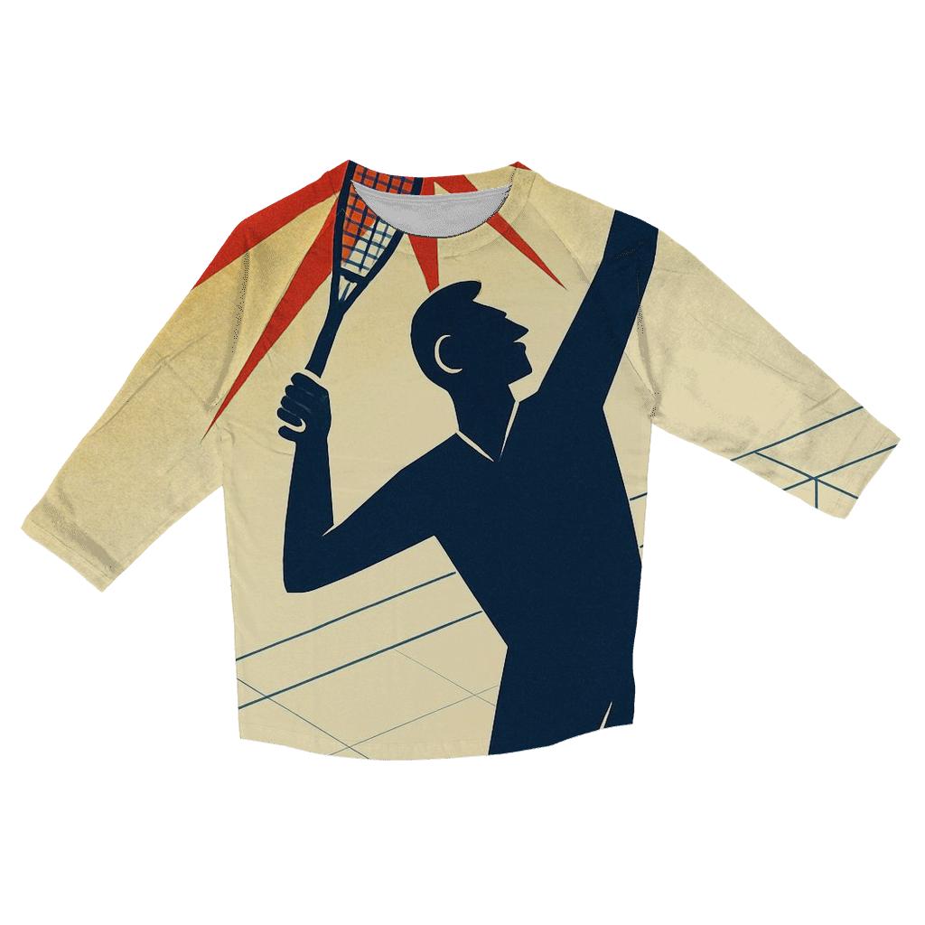 Solar Flare Tennis Serve Geometry casual three quarter sleeve shirts
