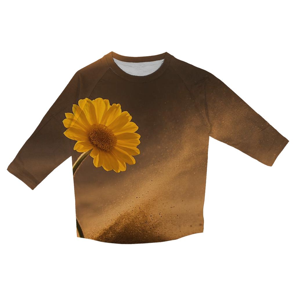 Desert Marigold At The Edge Of A Windblown Dune casual three quarter sleeve shirts