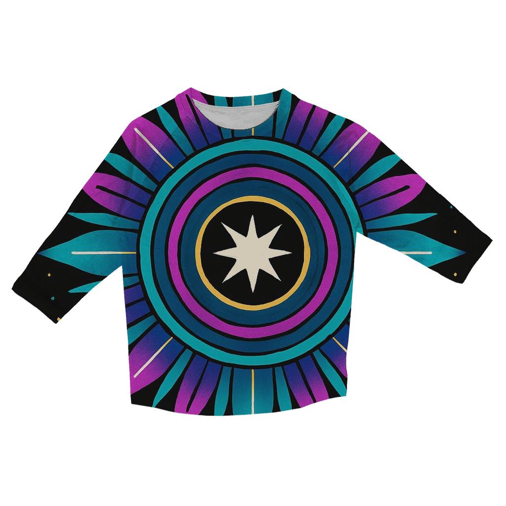 Mandala Sunburst Pulsar Rings cotton quarter sleeve shirts