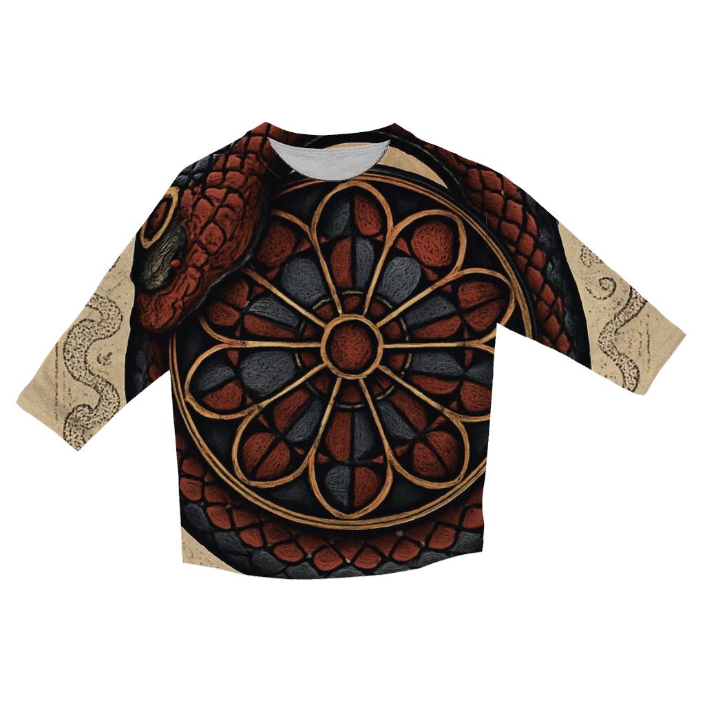 Cathedral Rose Ouroboros trendy 3/4 sleeve tops
