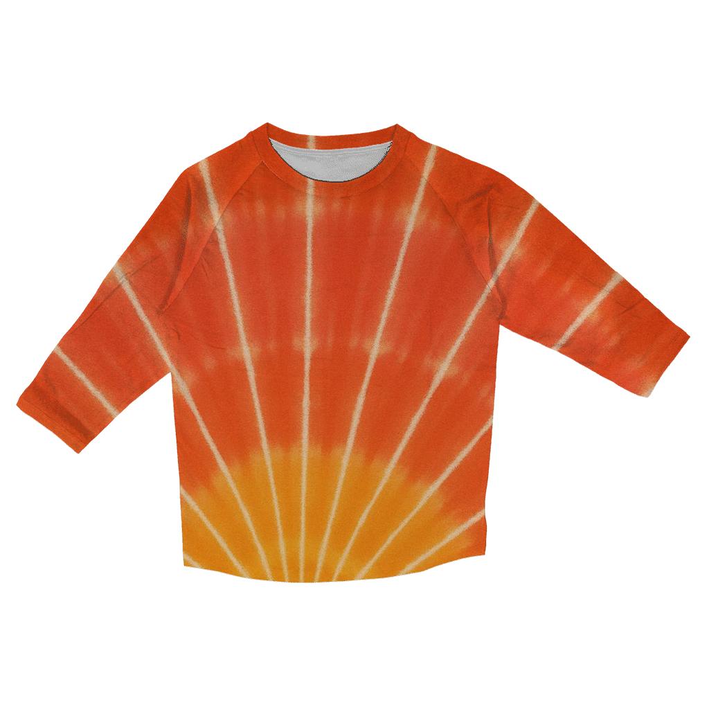 Shibori Fan Fold Solar Flare Rays trendy 3/4 sleeve tops