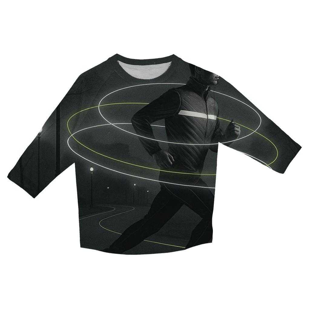Orbit Path Marathon Night Run custom 3/4 sleeve shirts