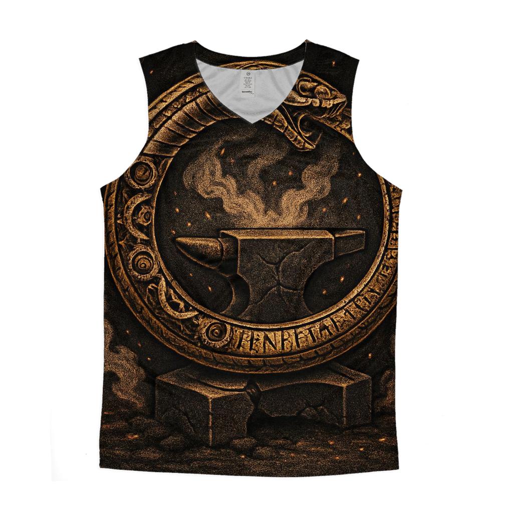 Clockwork Ouroboros Foundry cotton sleeveless tops