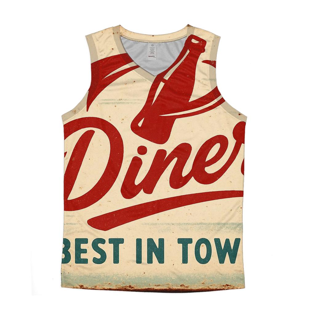 Retro Comet Cola Diner Sign Print trendy fitted tank tops