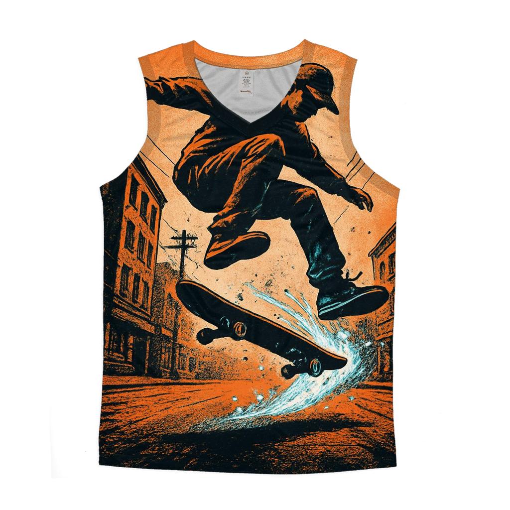 Meteor Trail Skateboarding Kickflip personalized athletic tanks