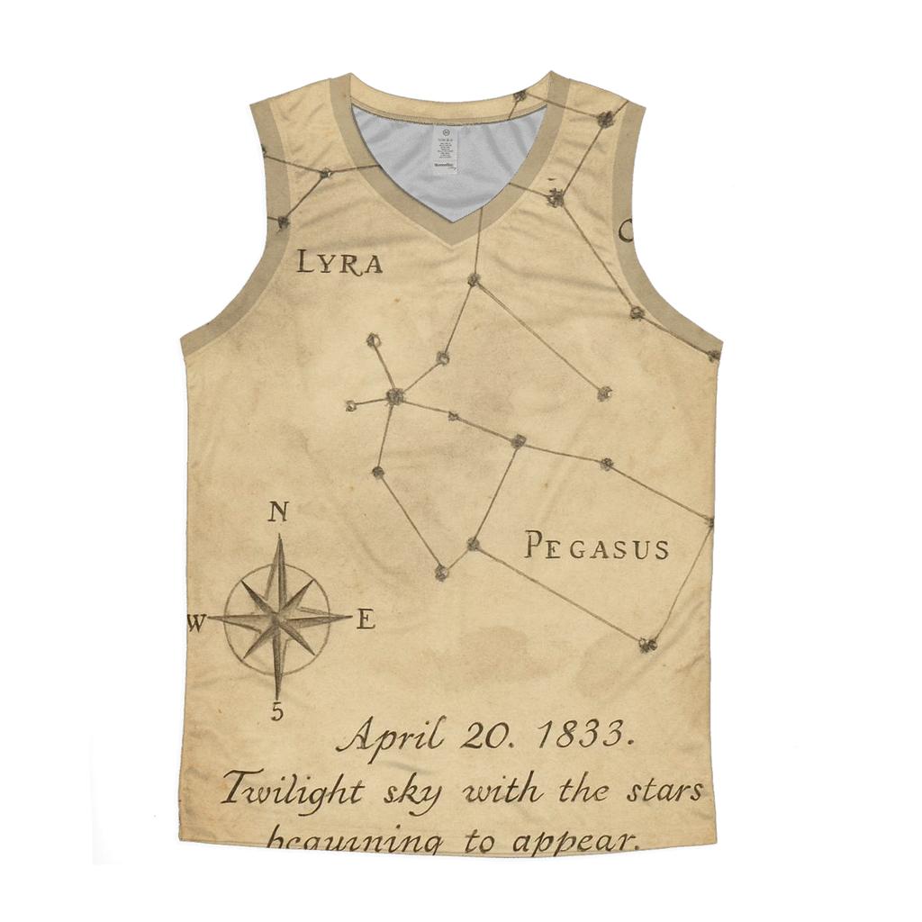 Antique Astronomy Field Notes Page sports performance tank tops