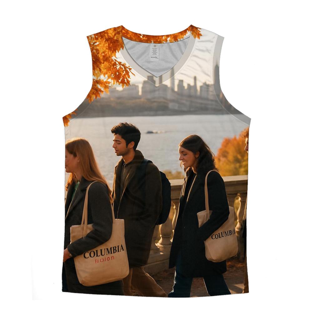 Autumn Lecture Walk Along Riverside Park Overlook custom tank tops