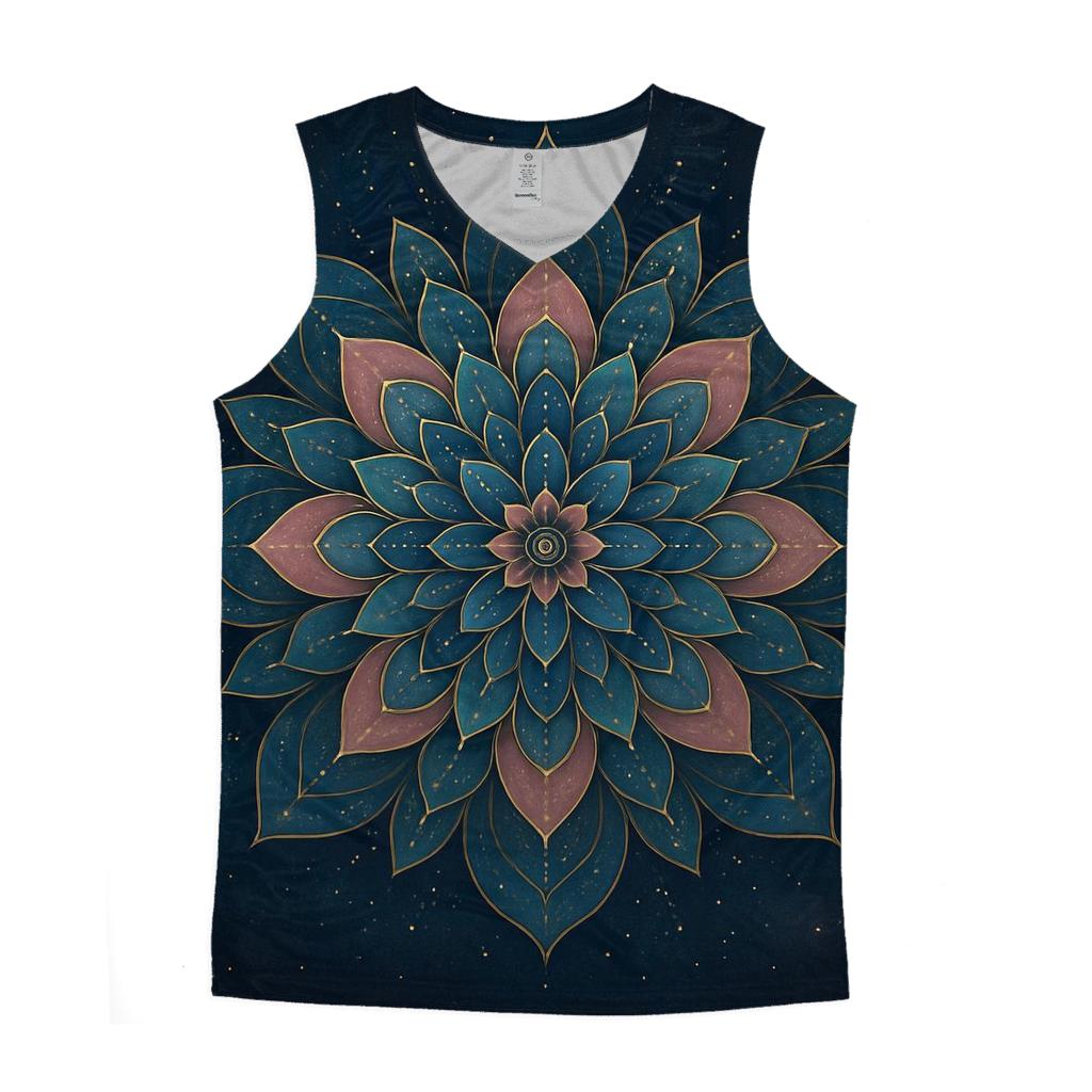 Starlit Mandala Bloom cotton sleeveless tops